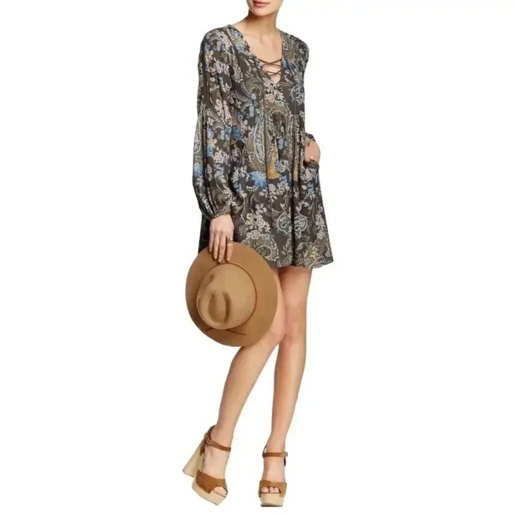 FREE PEOPLE Rain‎ or Shine Paisley Tunic size Small